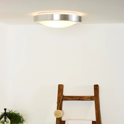 Lucide FRESH - Plafonnière Badkamer - Ø 35 cm - 2xE27 - IP44 - Mat chroom - sfeer 1